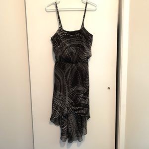 EXPRESS: B&W Patterned High-low dress